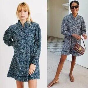 Tuckernuck Mirth Montrose Dress Pockets in Blue Thistle XS Cotton Boho